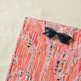 Narrow-zalm en perzikmozaïekeffect strandlaken