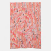 Narrow-zalm en perzikmozaïekeffect theedoek (Verticaal)