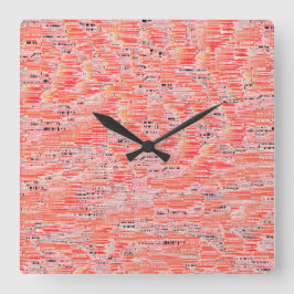 Narrow-zalm en perzikmozaïekeffect vierkante klok