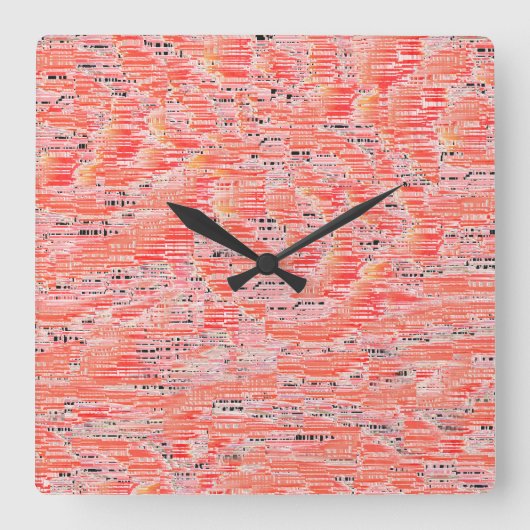 Narrow-zalm en perzikmozaïekeffect vierkante klok (Voorkant)