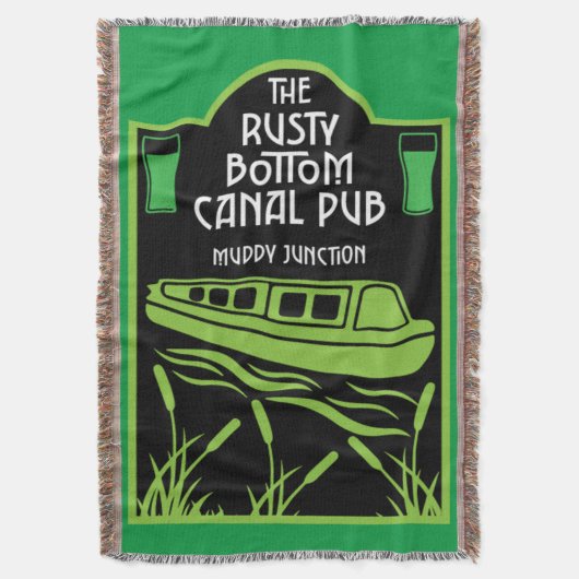 Narrowboat Canal Pubs Deken (Voorkant Verticaal)