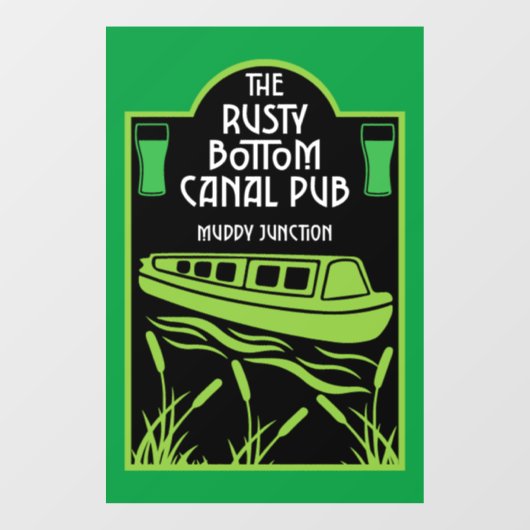 Narrowboat Canal Pubs Raamsticker (Vel)