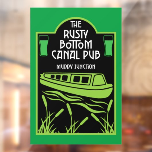 Narrowboat Canal Pubs Raamsticker (Vel 2)