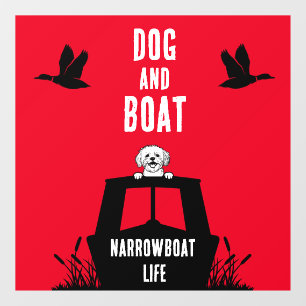 Narrowboat Canalboat Hond Eigenaar Raamsticker