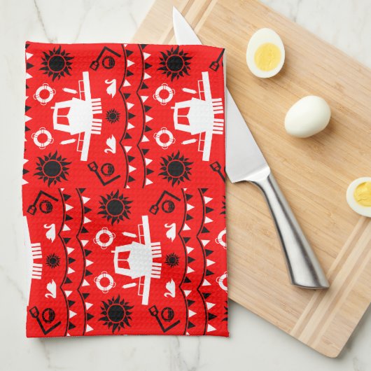 Narrowboat Decor en geschenken Theedoek (Quarter Fold)