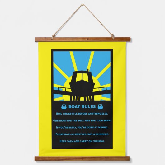 Narrowboat Funny Rules Hangend Wandkleed (Voorkant)