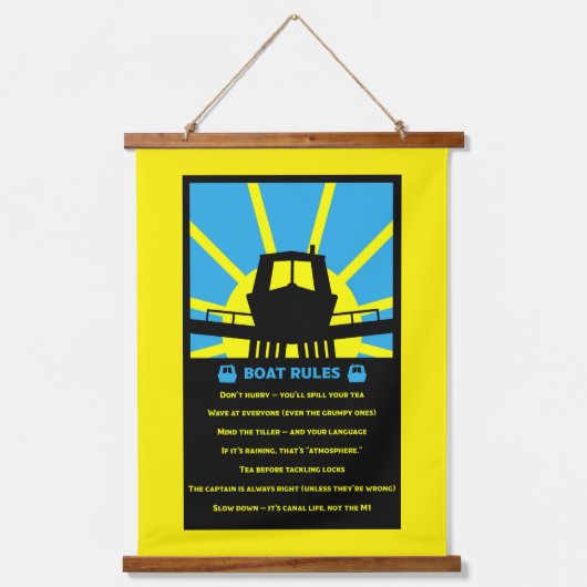 Narrowboat Funny Rules Hangend Wandkleed (Voorkant)