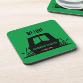 Narrowboat kanaalboot te huur bier onderzetter (Linkerzijde)