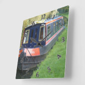 Narrowboat on British Inland Waterways System Vierkante Klok (Hoek)