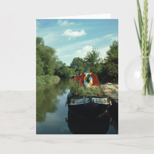 Narrowboat op het Wenskaart van het Kanaal van Kaart