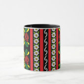 Narrowboat Red Yellow Roses Floral Patterned Mok (Midden)