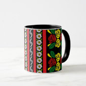 Narrowboat Red Yellow Roses Floral Patterned Mok (Voorkant rechts)