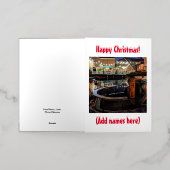 Narrowboat thema Kerstmis Folie Feestdagenkaart (Buiten Laag)