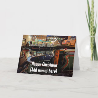 Narrowboat thema Kerstmis Kaart