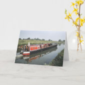 Narrowboat verjaardagskaart kaart (Gele Bloem)
