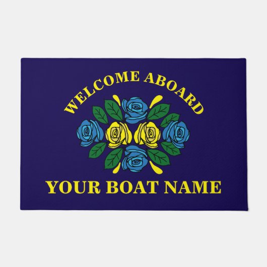 Narrowboat Welcome Aboard Custom Boat Name Deurmat (Voorkant)