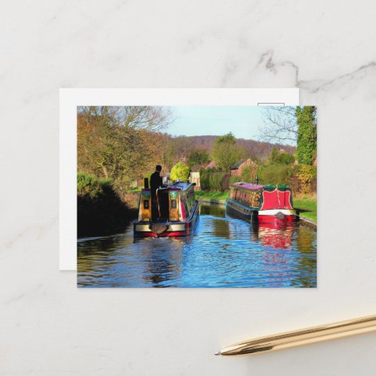 NARROWBOATS BRIEFKAART (Voorkant / Achterkant in situ)