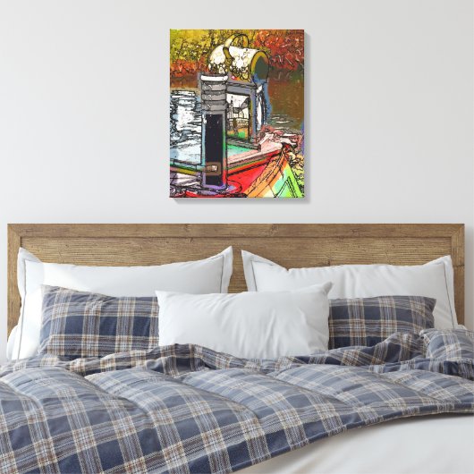 NARROWBOATS CANVAS AFDRUK (Insitu (Slaapkamer))