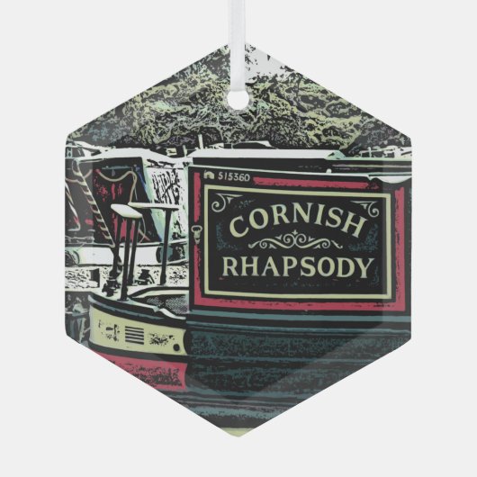 NARROWBOATS GLAS ORNAMENT (Voorkant)