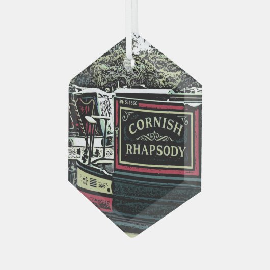 NARROWBOATS GLAS ORNAMENT (Voorkant links)