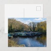 Narrowboats Moored at Salterhebble Basin Briefkaart (Voorkant / Achterkant)