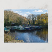 Narrowboats Moored at Salterhebble Basin Briefkaart (Voorkant)