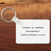 Narrowboats Moored at Salterhebble Basin Sleutelhanger (Achterkant)