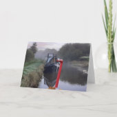 Narrowboats op een mistige ochtend. Blanco Kaart (Voorkant)