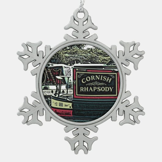 NARROWBOATS TIN SNEEUWVLOK ORNAMENT (Voorkant)