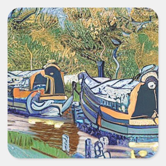 NARROWBOATS VIERKANTE STICKER (Voorkant)