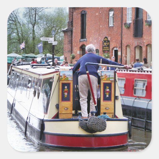 NARROWBOATS VIERKANTE STICKER (Voorkant)