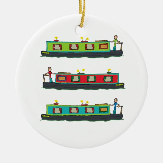 Narrowboot Keramisch Ornament (Voorkant)