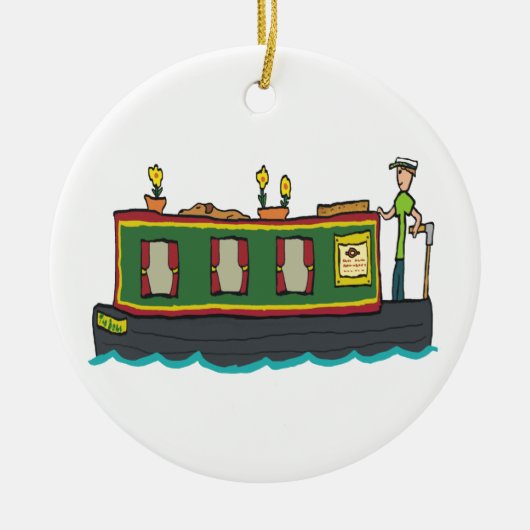 Narrowboot Keramisch Ornament (Voorkant)