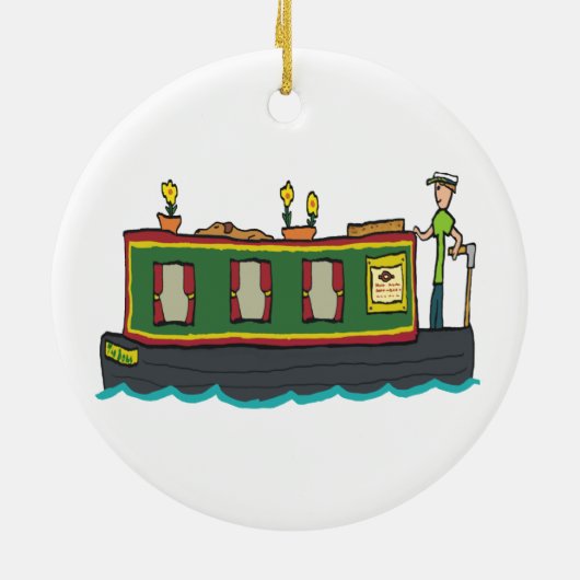 Narrowboot Keramisch Ornament (Achterkant)