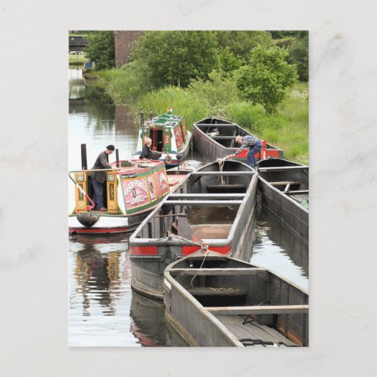 NARROWBOTEN OP HET KANAAL BRIEFKAART (Voorkant)