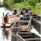 NARROWBOTEN OP HET KANAAL RONDE BUTTON 3,2 CM