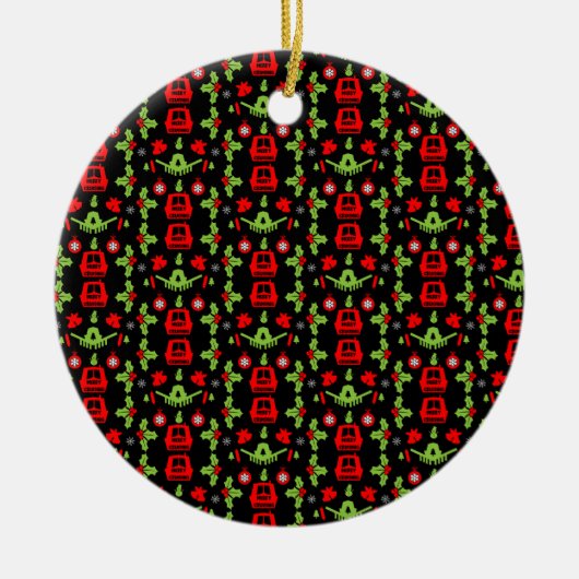 Narrowbots Xmas Canal Kerstmis Keramisch Ornament (Voorkant)