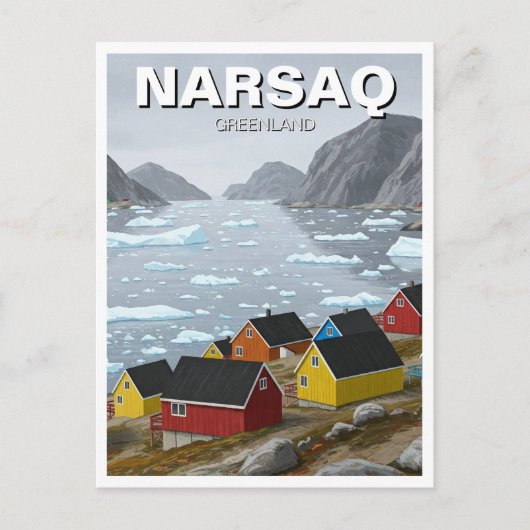 Narsaq Groenland Reizen Briefkaart (Voorkant)