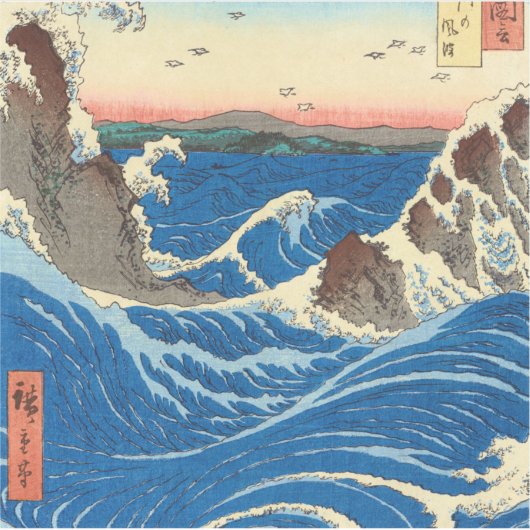 Naruto Whirlpools, provincie Awa, 1855, door Hiros Sticker (Voorkant)