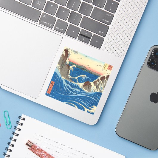 Naruto Whirlpools, provincie Awa, 1855, door Hiros Sticker (Laptop met iPhone)