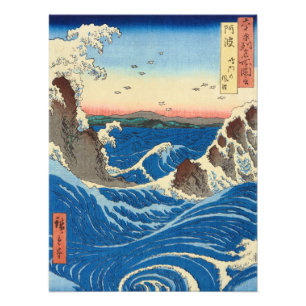 Naruto Whirlpools, provincie Awa door Hiroshige Foto Afdruk