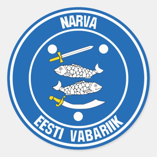 Narva Round Emblem Ronde Sticker (Voorkant)