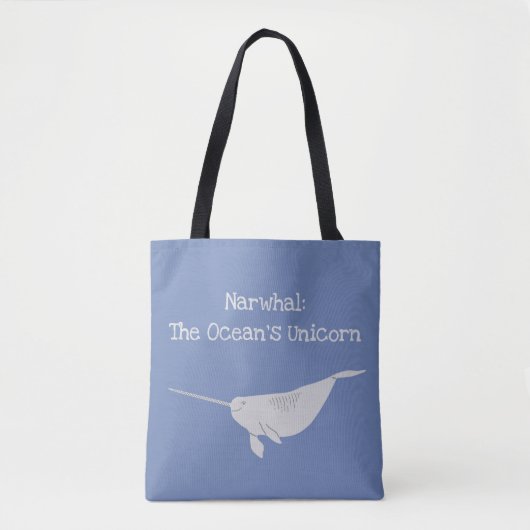 Narwahl: De Ocean's Unicorn Tote Bag (Voorkant)