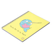 Narwal Cute Kinderen Cartoon Notitieboek (Linkerzijde)