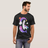 Narwal En Lama Regenboog Dier T-shirt (Voorkant volledig)