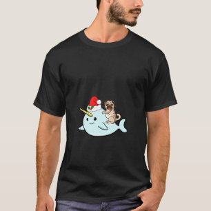 Narwal En Pug Kerstmis Sinterklaas Hoed Dames K T-shirt