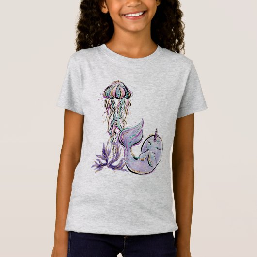 Narwal in de zee t-shirt (Voorkant)