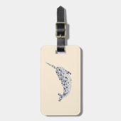 Narwal in Stippen Bagagelabel (Voorkant verticaal)