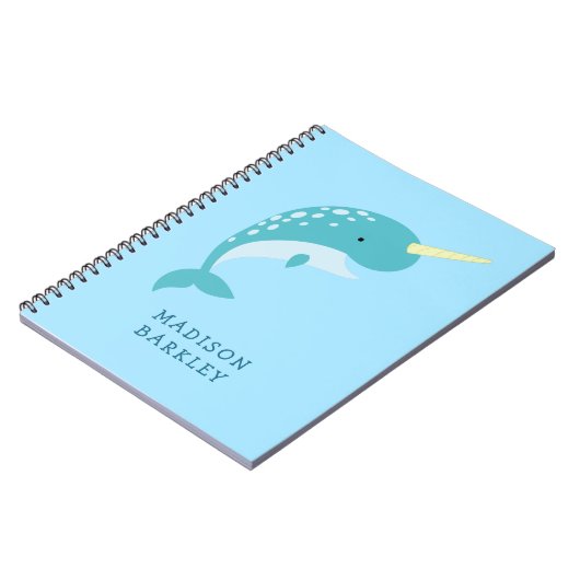 Narwal Kinderen Cute Walvis Notitieboek (Linkerzijde)