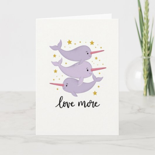 Narwal Liefde Meer Wenskaart Kaart (Voorkant)